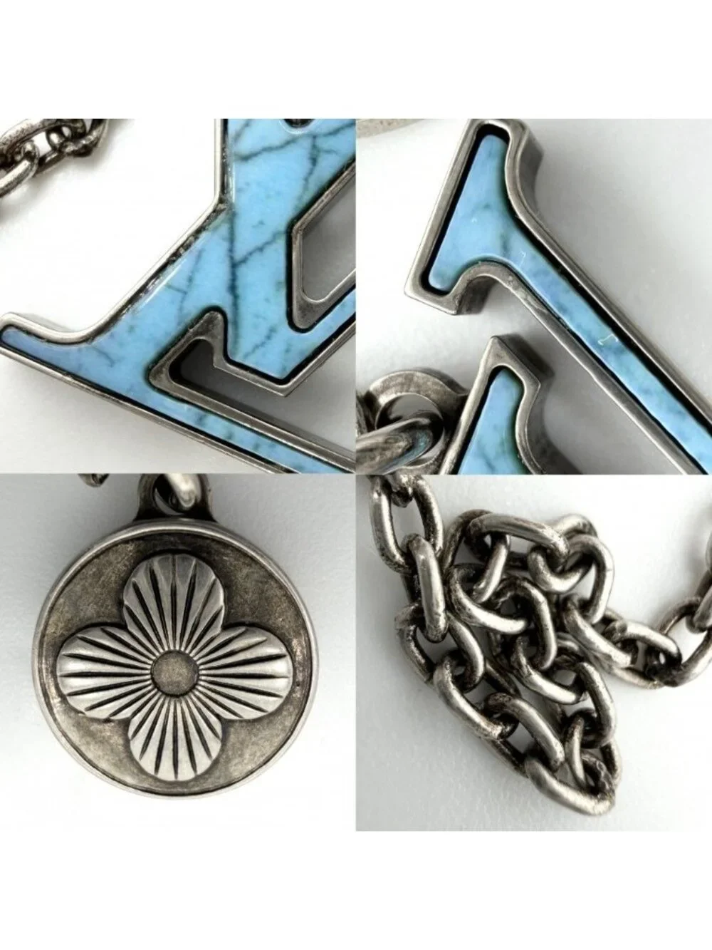 Louis Vuitton Necklace LV Initial Turquoise Long Adjustable Star Pendant Blue